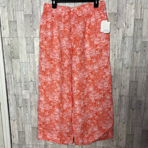 Cynthia Rowley New York Women’s 100% Line Pants Size Large Coral - Picture 1 of 9